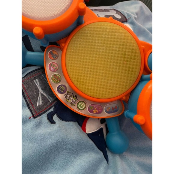 VTech KidiBeats Drum Set Orange Toddler Learning Toy Alphabet Numbers Music - Picture 2 of 4